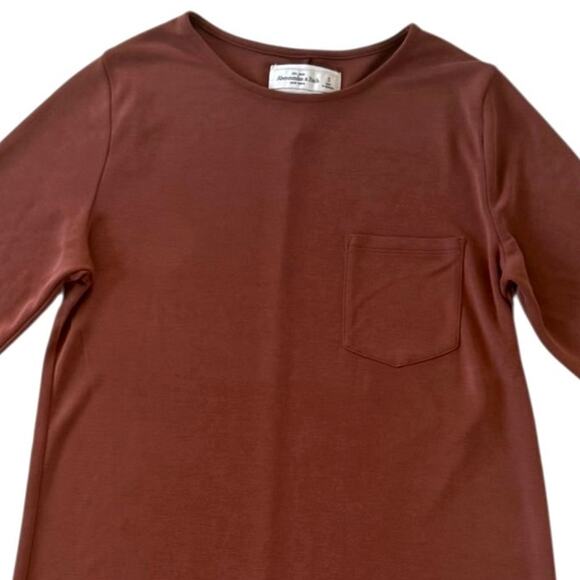 Abercrombie & Fitch Long Sleeve Shirt Dress Winter Dress Size Small Tan / Brown - Picture 4 of 12